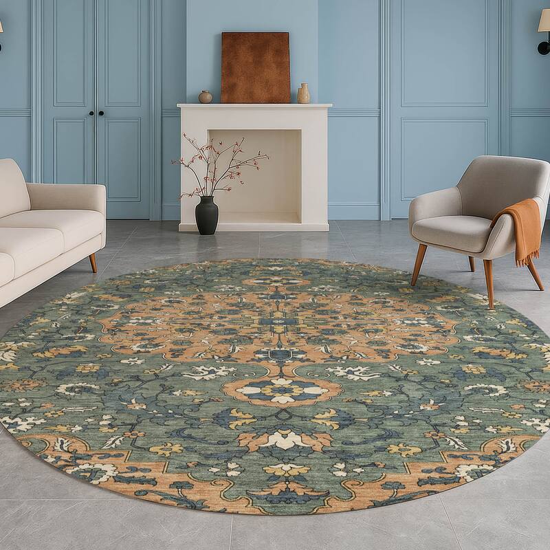 Machine Washable Indoor/ Outdoor Traditional Savannah Chantille Rug