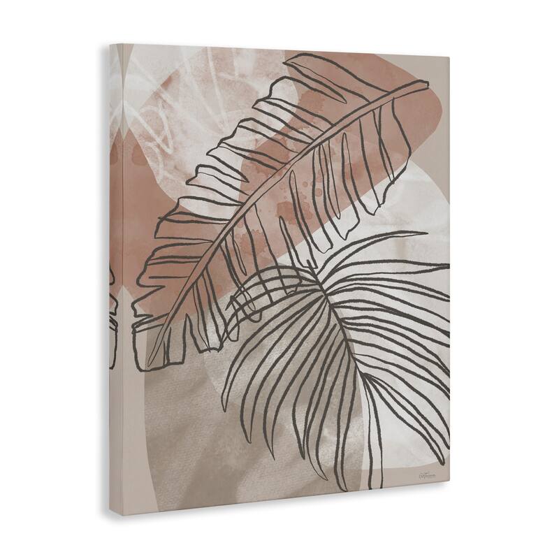 Stupell Tropical Earth Tone Leaves Canvas Wall Art Design By Cat Thurman Designs