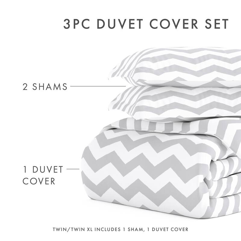 Simply Soft Oversized Arrow Pattern 3 Piece Duvet Cover Set