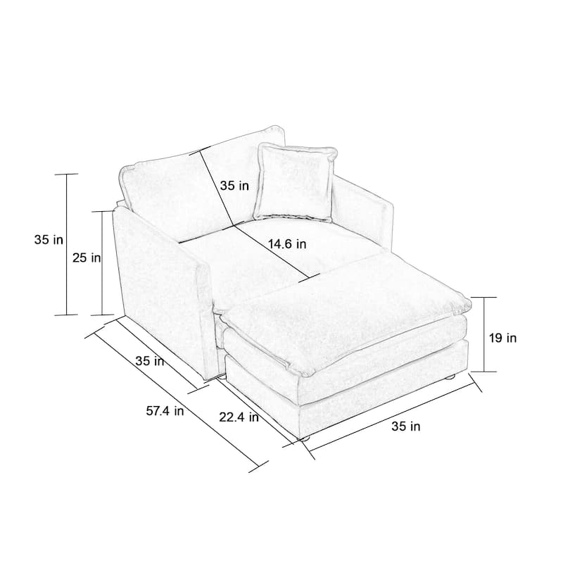Cloud Chenille Upholstered Modular Sectional Sofa with DIY Combination Design