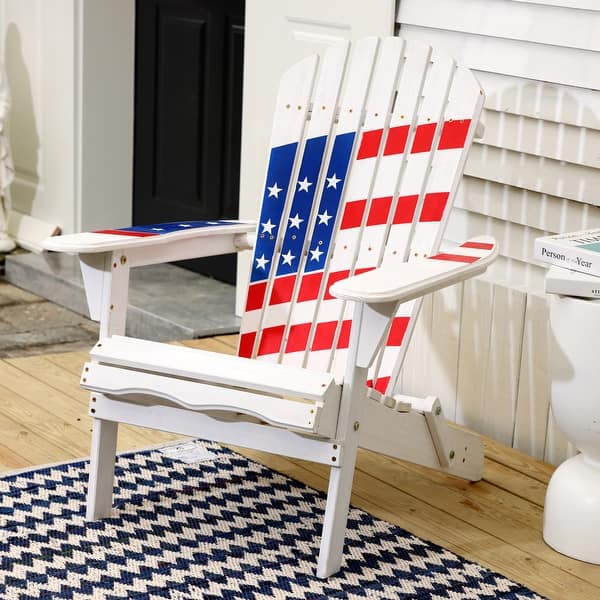 Adirondack USA Flag Patriotic Outdoor Wood Chair On Sale Bed Bath