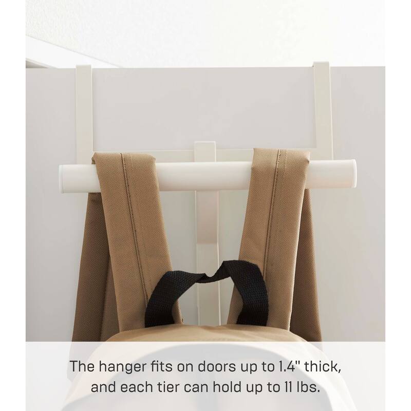 Yamazaki Home Over-the-Door Backpack Hanger, Steel, Holds 22 lbs - L 4.53 x W 10.43 x H 36.42 inches