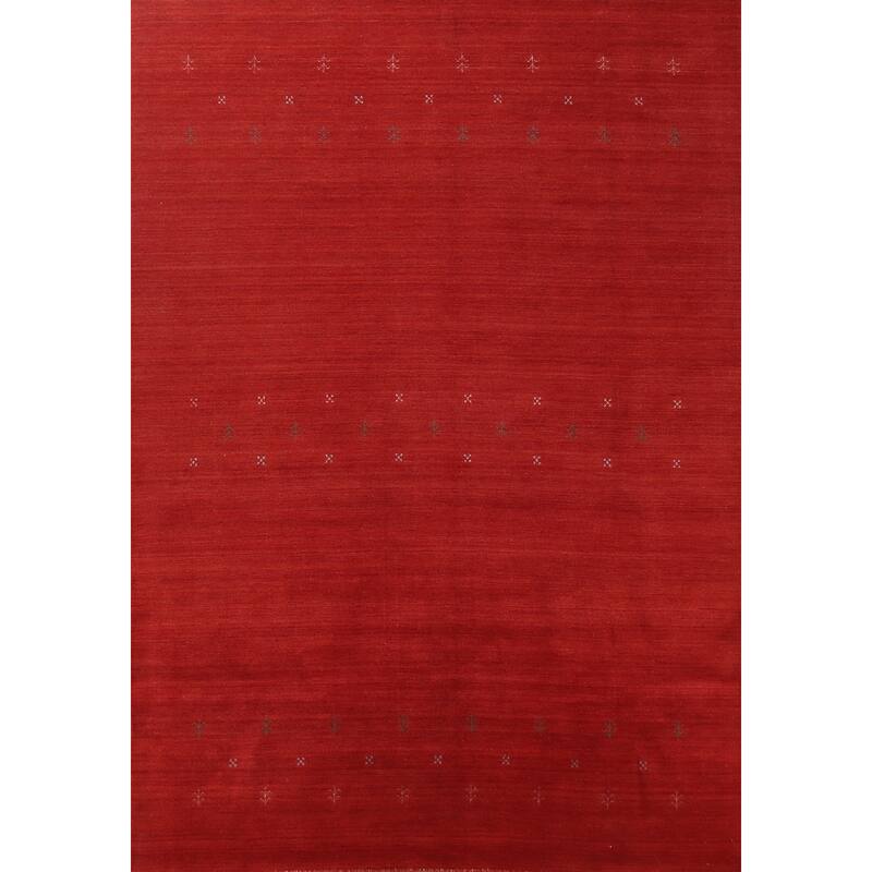 Hand Knotted Oriental 100% Wool Carpet Tribal Tribal Red Gabbeh Area Rug - 11' 3'' X 8' 5''