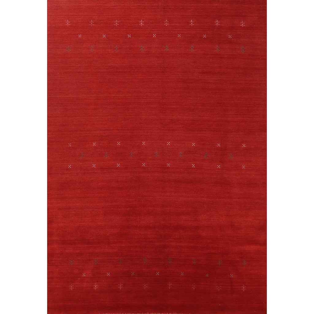 Hand Knotted Oriental 100% Wool Carpet Tribal Tribal Red Gabbeh Area Rug - 11' 3'' X 8' 5''