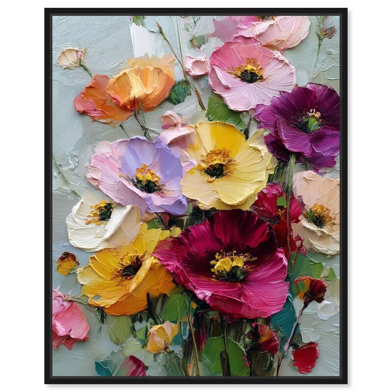 Floral Texture I Canvas by Art Remedy - Black - 20" x 24"