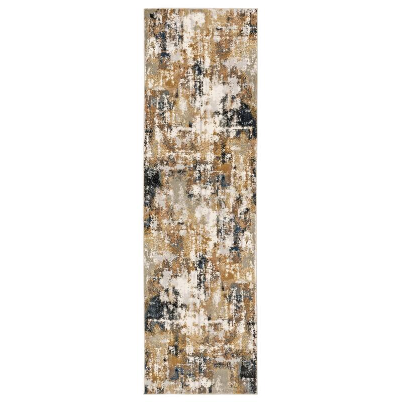 Style Haven Alfano Grey/ Gold High-low Distressed Abstract Area Rug - 2' 3" x 7' 6" - Runner