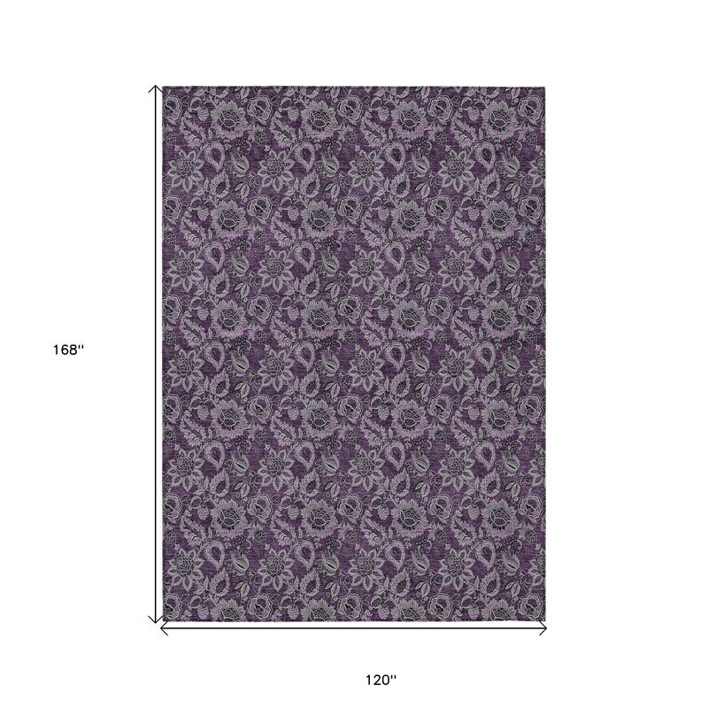 HomeRoots Floral Transitional Rectangle Outdoor Rug