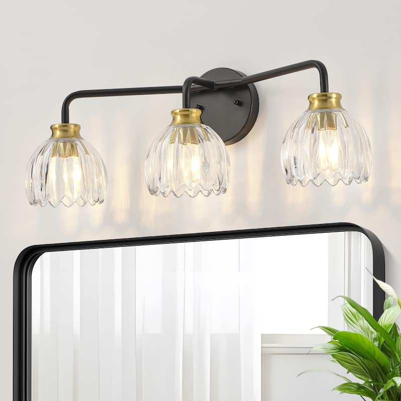 Starsky 3-Light Tulip Modern Dimmable Glass Bathroom Vanity Light