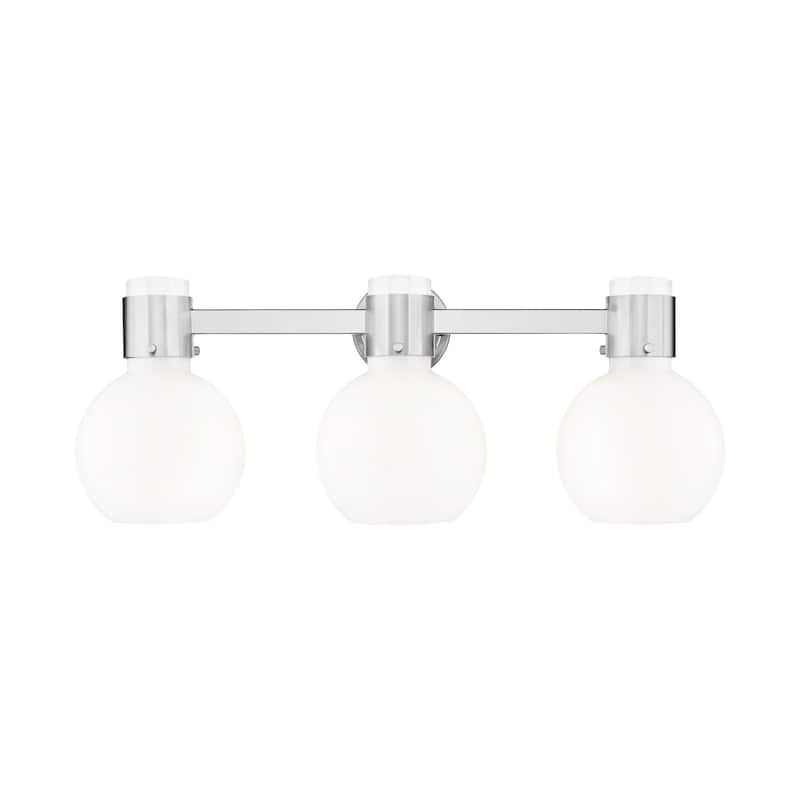Innovations Lighting 464-3W-10-24 Lawton Sphere Vanity Lawton Sphere 3 - Brushed Satin Nickel / Gloss White