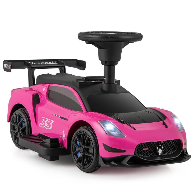 Gymax Electric Kids Ride on Push Car Maserati Licensed Foot to Floor - Pink