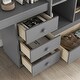 preview thumbnail 6 of 18, Wood High Full Size Loft Bed with Desk,Storage Shelves and Drawers,Built-in Ladder
