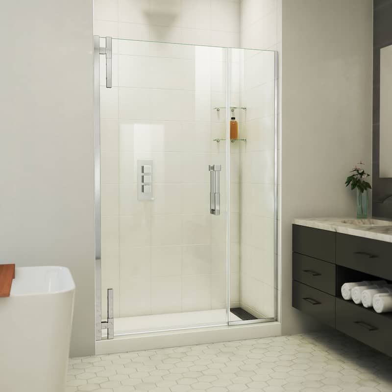 DreamLine Ascend 44-45 in. W x 72 in. H Frameless Pivot Shower Door in Chrome