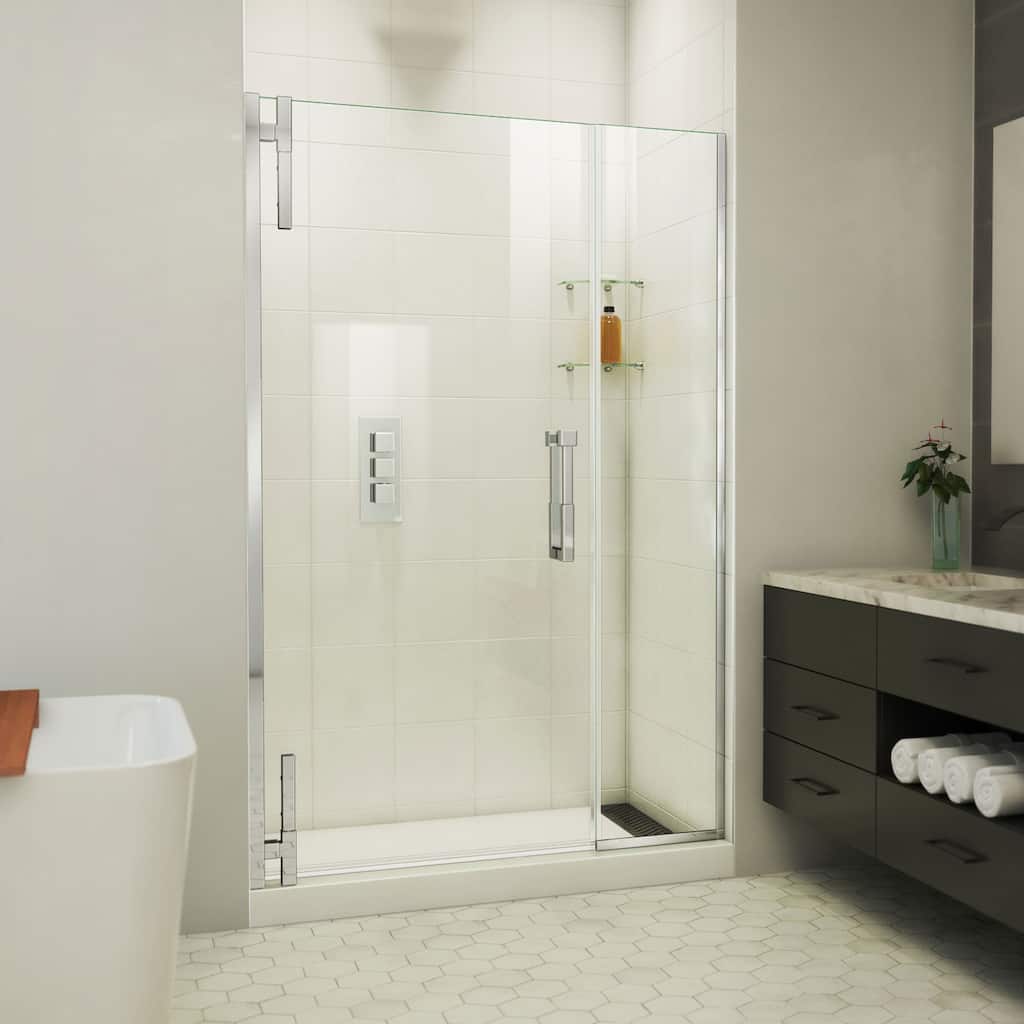 DreamLine Ascend 44-45 in. W x 72 in. H Frameless Pivot Shower Door in Chrome