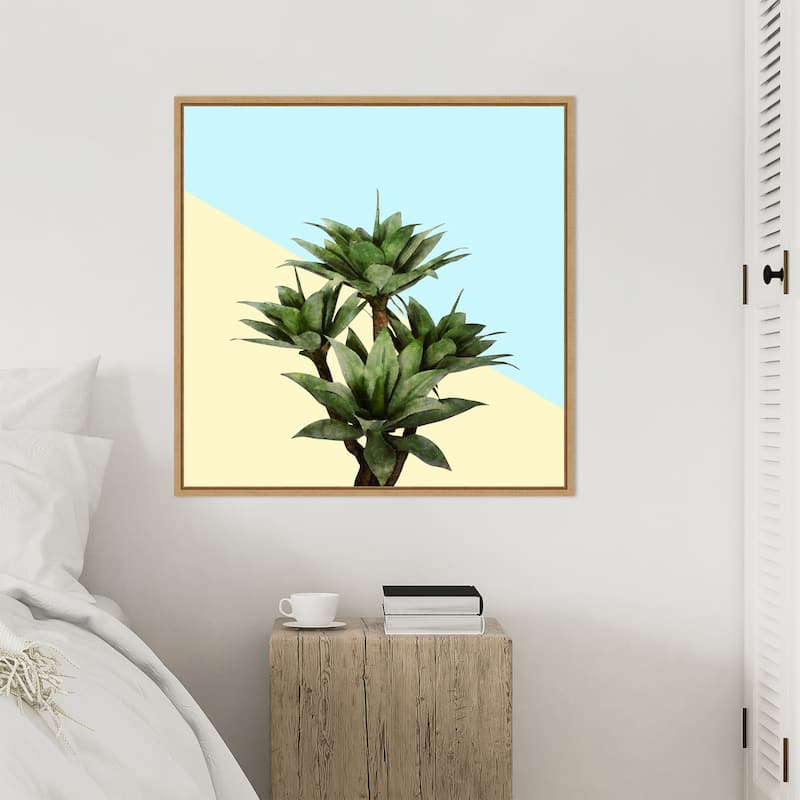 Agave 02 by Amini54 Framed Canvas Wall Art Print - Sylvie Natural