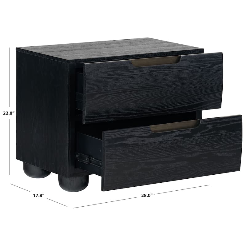 SAFAVIEH Couture Beethoven Wood 2 Drawer Nightstand