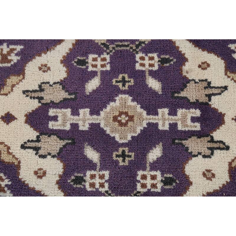 Hand Knotted Oriental 100% Wool Carpet Transitional All-Over Purples Oushak Area Rug - 6' 0'' X 4' 2''