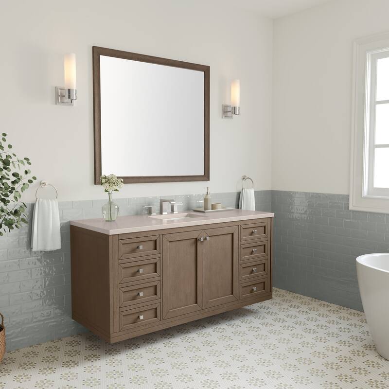James Martin Vanities Chicago 60" Single Basin Hardwood Vanity Set