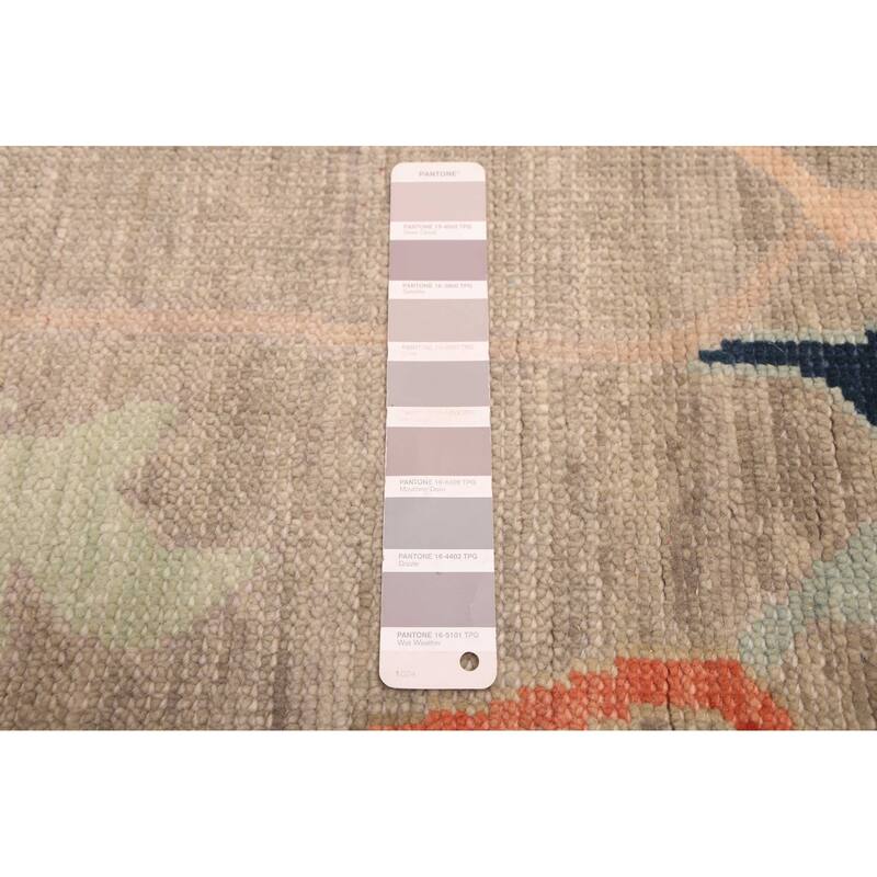 ECARPETGALLERY Hand-knotted Modern Oushak Light Grey Wool Rug - 7'11 x 9'11