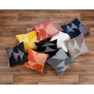Rizzy Home Cotton Velvet Contemporary Shape Throw Pillow Cover…