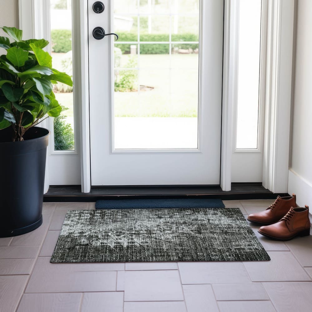 Machine Washable Indoor/ Outdoor Chantille Abstract Modern Rug
