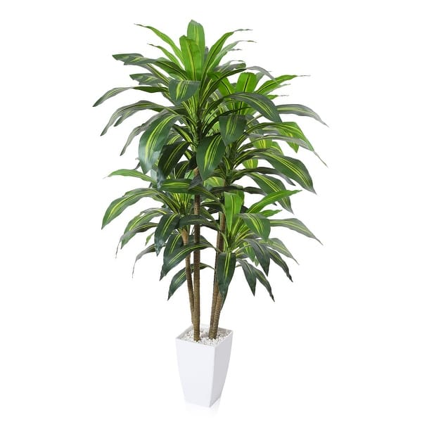 Artificial Plants, 4FT Dracaena Tree Faux Plants with White Taper Planter, Tall  Fake Plant for Indoor, Fake Tree for Home Decor - Bed Bath & Beyond -  41892349