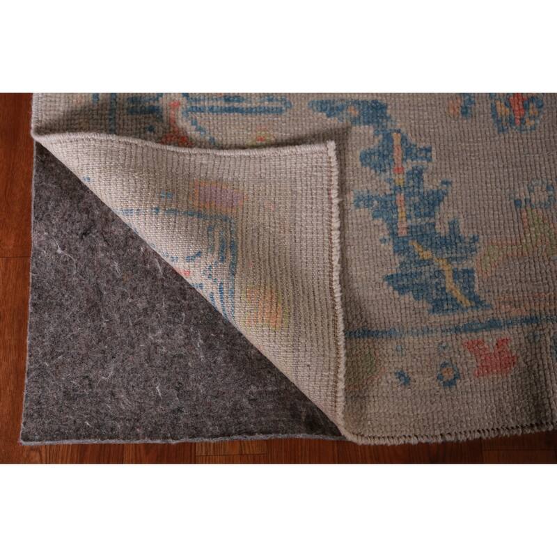 Hand Knotted Oriental 100% Wool Carpet Transitional All-Over Beige & Ivories Oushak Area Rug - 12' 5'' X 8' 7''