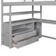 preview thumbnail 18 of 31, Wood Loft Bed with Desk, Shelves, 2 Built-in Drawers and Storage Staircase