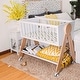 preview thumbnail 7 of 6, Wooden Bedside Bassinet Sleeper, Safe Stylish Baby Crib Bassinet with Locking Wheels Mosquito Net - White