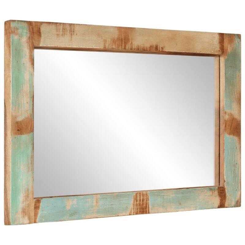 vidaXL Mirror Natural Wood Solid Mango Wood, Glass 27.6x19.7 in Durable