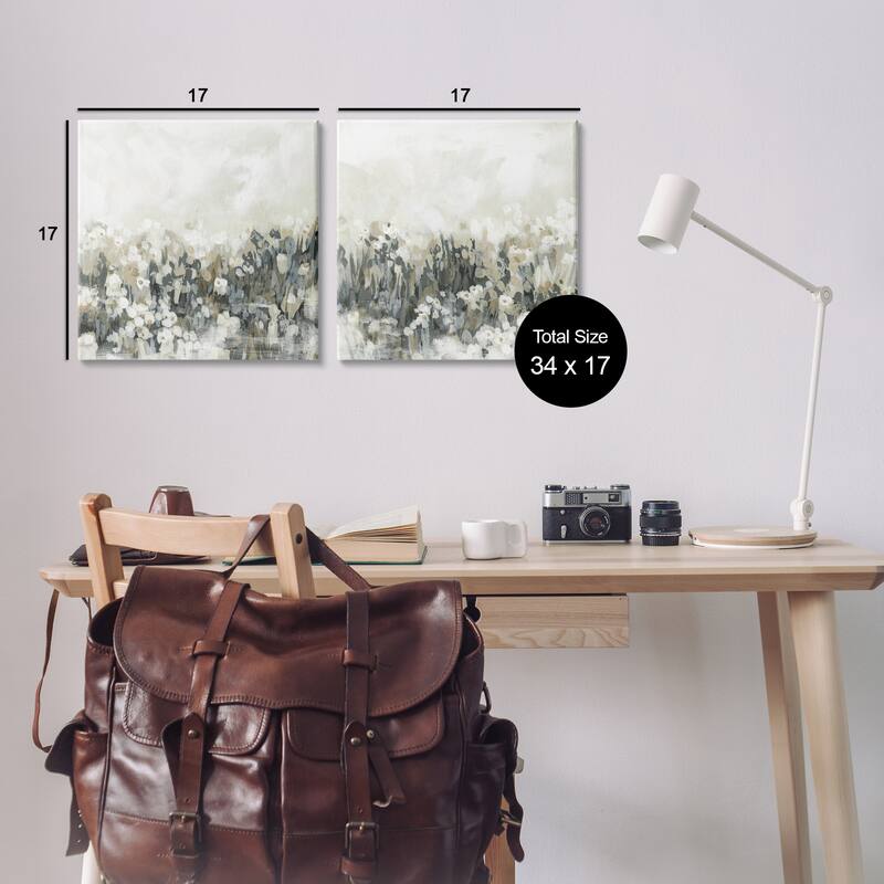 Stupell Brushed Flower Meadow Impressions Canvas Wall Art Design By June Erica Vess (Set of 2)