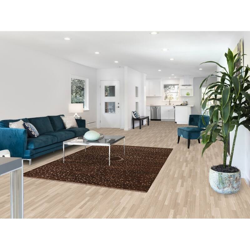 Hand Knotted Oriental 100% Wool Carpet Tribal Tribal Brown Moroccan Area Rug - 7' 10'' X 5' 7''