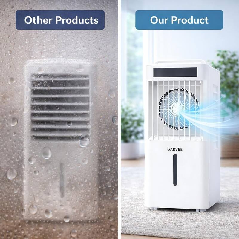 3-Speed Evaporative Air Cooler, Adjustable 60-Degree Airflow, with Remote
