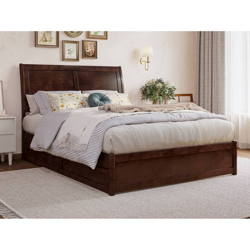Andorra Platform Bed with Panel Footboard and Storage Drawers