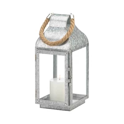 Accent Plus Galvanized Farmhouse Lantern
