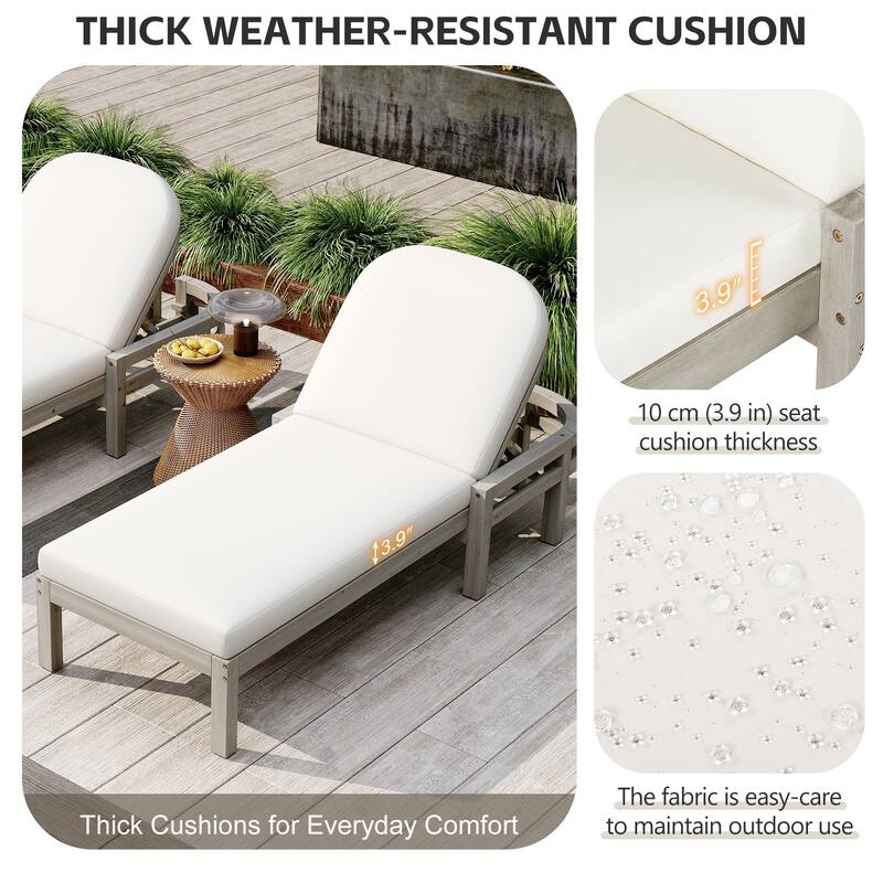 5-Position Adjustable Outdoor Chaise Lounge with Arched Backrest by Leisure Zone