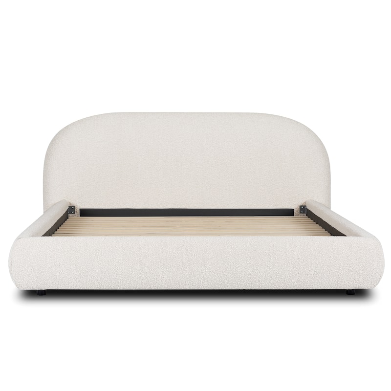 Poly & Bark Genoa Bed - Fully Upholstered with Rounded Profile