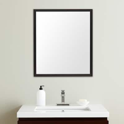 HomeRoots 32" Espresso Framed Bathroom Vanity Mirror - 25.50 in. x 31.50 in. x 1.75 in.