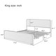 preview thumbnail 2 of 8, King Size Platform Bed with Beige Curved Upholstered Headboard and Footboard, Metal Slats Bed Frame with Storage Underneath