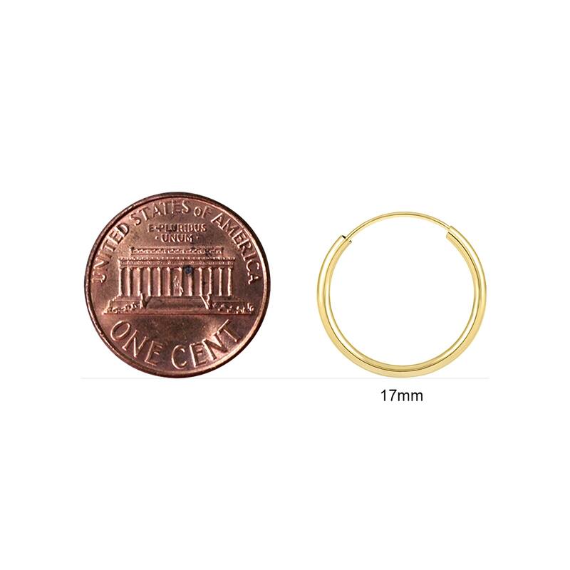 Marquee Jewels17mm Endless 14K Yellow Gold Filled Small Hoop Earrings
