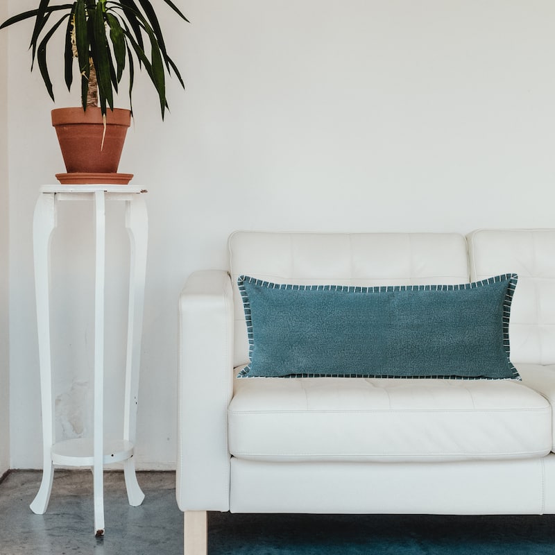 Sevita Guapo Casual Solid Stitched Edge Cotton Throw Pillow