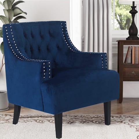 Adeco Accent Chair Armchair Mid-Century Modern Velvet Sofa Chair
