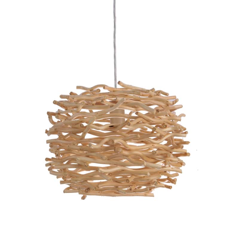 Craftmade P2001 Natural Pendant 17" Wide Wood Cage Pendant