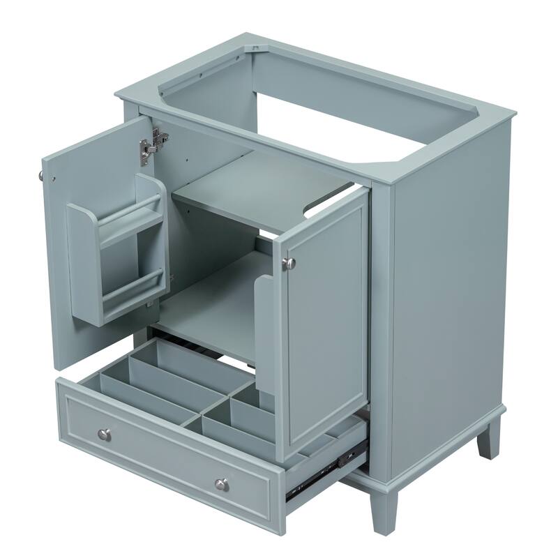 GDFStudio - Avalon 30-Inch Bathroom Vanity Base Cabinet, Multi-functional Cabinet, Solid Wood & MDF Board, Painted Finish