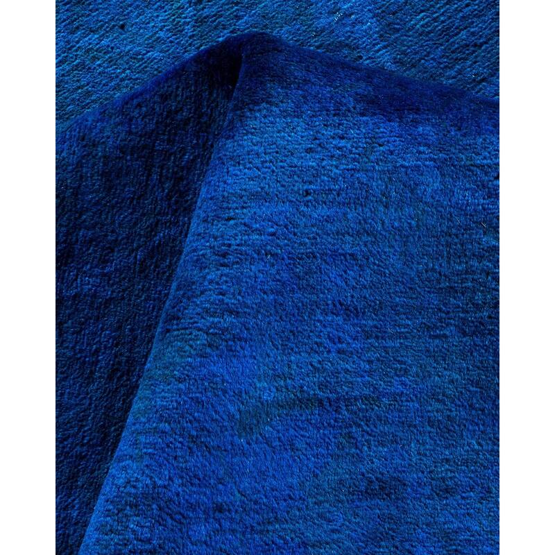 Overton Hand Knotted Wool Vintage Inspired Modern Contemporary Overdyed Purple Area Rug - 6' 2" x 9' 1"