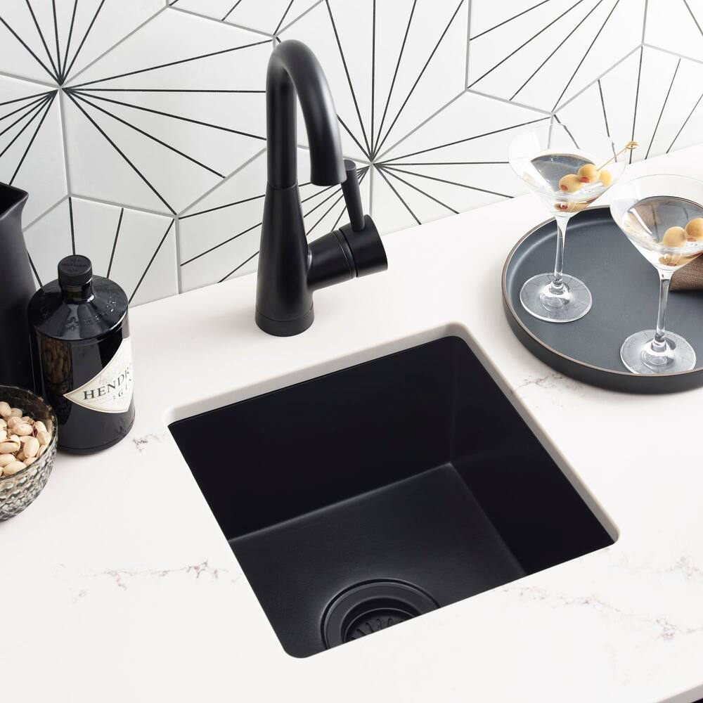 Ventana 15-inch NativeStone Concrete Bar/ Prep Sink - 15" x 15" x 8"