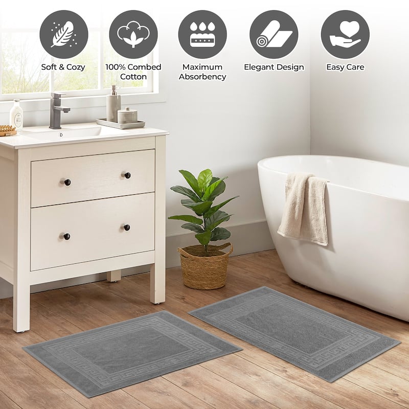 Superior Plush & Absorbent 900 GSM Cotton Bath Mat - (Set of 2)