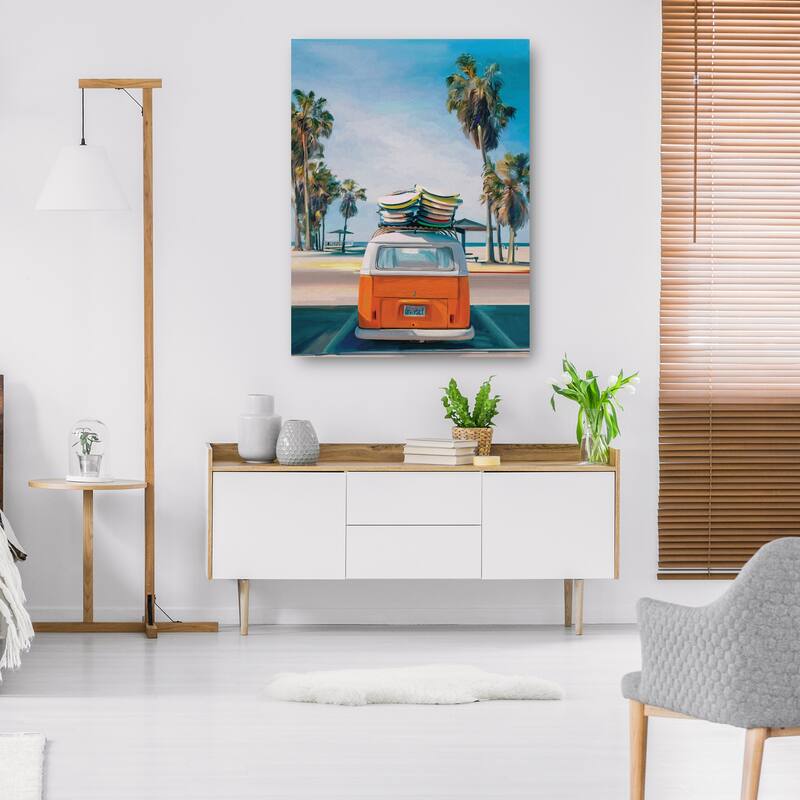 Retro Beach Day II By Studio Arts Canvas Art Print