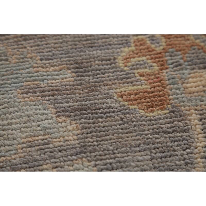 Hand Knotted Oriental 100% Wool Carpet Transitional All-Over Greys & Charcoal Oushak Area Rug - 9' 9'' X 8' 3''