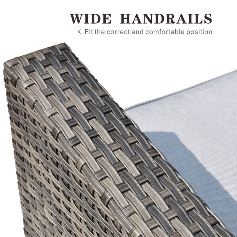 OVIOS 6-piece Patio Loveseat Swivel Chair Set With 42" Fire Table