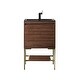 preview thumbnail 13 of 19, James Martin Vanities Mantova 23.6" Single Vanity Cabinet, Mid-Century Walnut Champagne Brass Base, Charcoal Black Top